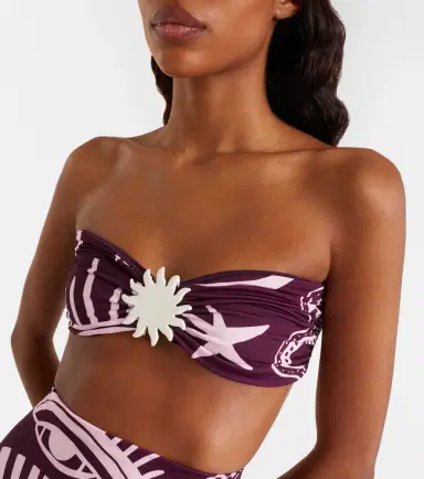 Cala de la Cruz Maple printed bandeau bikini top | Thumbnail 4