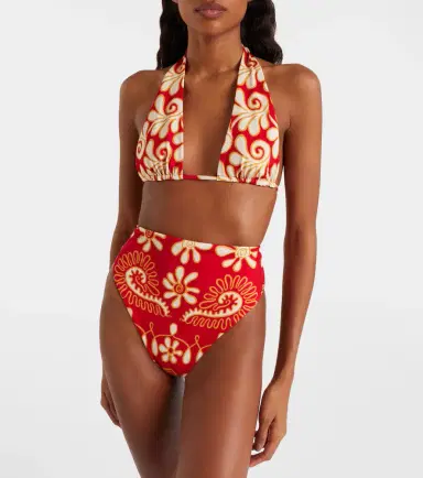 Cala de la Cruz Lulu printed high-rise bikini bottoms | Thumbnail 3