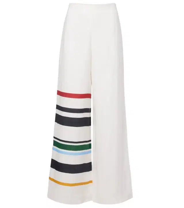 Toya striped linen wide-leg pants