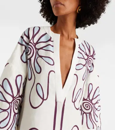 Cala de la Cruz Siena printed linen tunic | Thumbnail 3