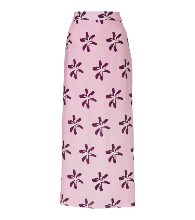 Magda floral linen maxi skirt