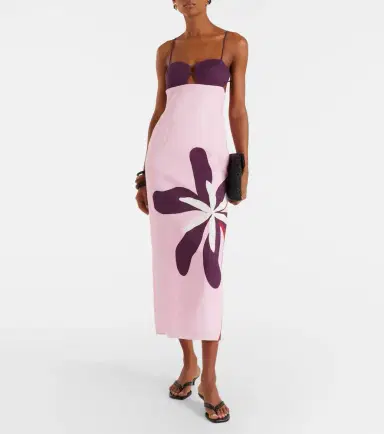 Cala de la Cruz Firenze floral linen midi dress | Thumbnail 3 Cala de la Cruz Firenze floral linen midi dress | Thumbnail 3