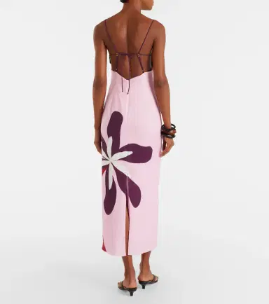 Cala de la Cruz Firenze floral linen midi dress | Thumbnail 4 Cala de la Cruz Firenze floral linen midi dress | Thumbnail 4
