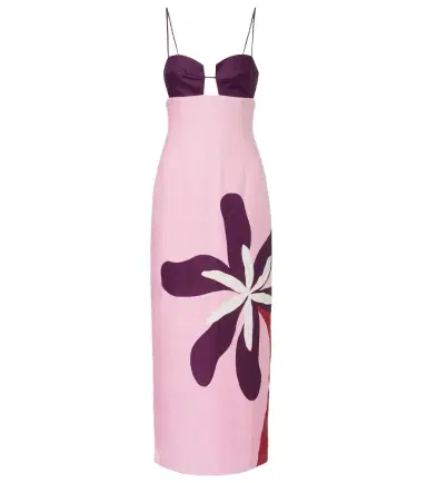 Cala de la Cruz Firenze floral linen midi dress | Thumbnail 1 Cala de la Cruz Firenze floral linen midi dress | Thumbnail 1