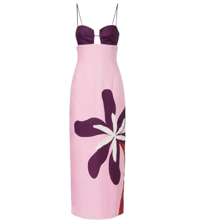 Firenze floral linen midi dress