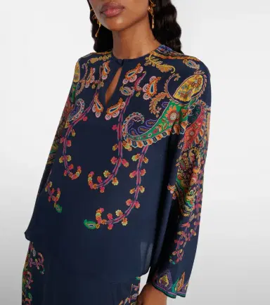 Etro Paisley printed silk blouse | Thumbnail 6