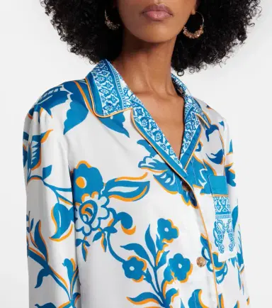 Etro Printed crêpe-de-chine blouse | Thumbnail 4