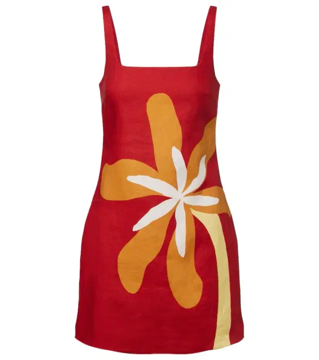 Cala de la Cruz Siela floral linen minidress
