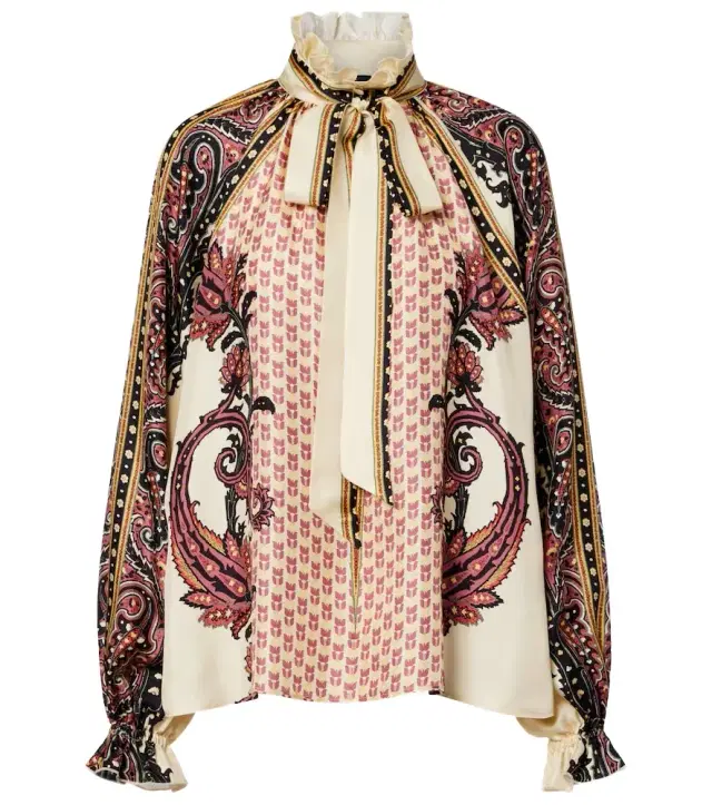 Etro Printed silk twill blouse