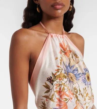 Etro Floral halterneck open-back silk top | Thumbnail 2
