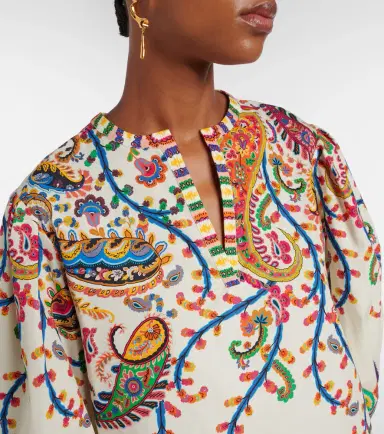 Etro Paisley printed cotton top | Thumbnail 2