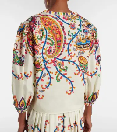 Etro Paisley printed cotton top | Thumbnail 3