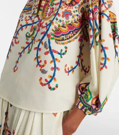 Etro Paisley printed cotton top | Thumbnail 6