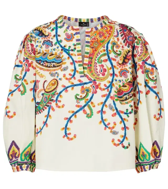 Etro Paisley printed cotton top