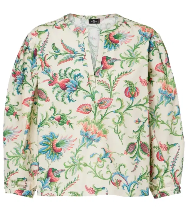 Etro Floral cotton blouse