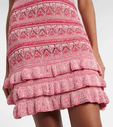 Etro Crochet ruffled cotton minidress | Thumbnail 2