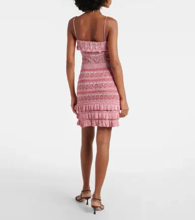 Etro Crochet ruffled cotton minidress | Thumbnail 3