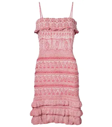 Etro Crochet ruffled cotton minidress | Thumbnail 1