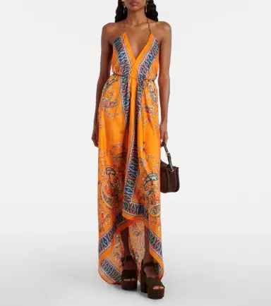 Etro Paisley asymmetric open-back maxi dress | Thumbnail 2
