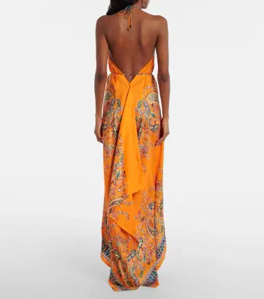 Etro Paisley asymmetric open-back maxi dress | Thumbnail 5