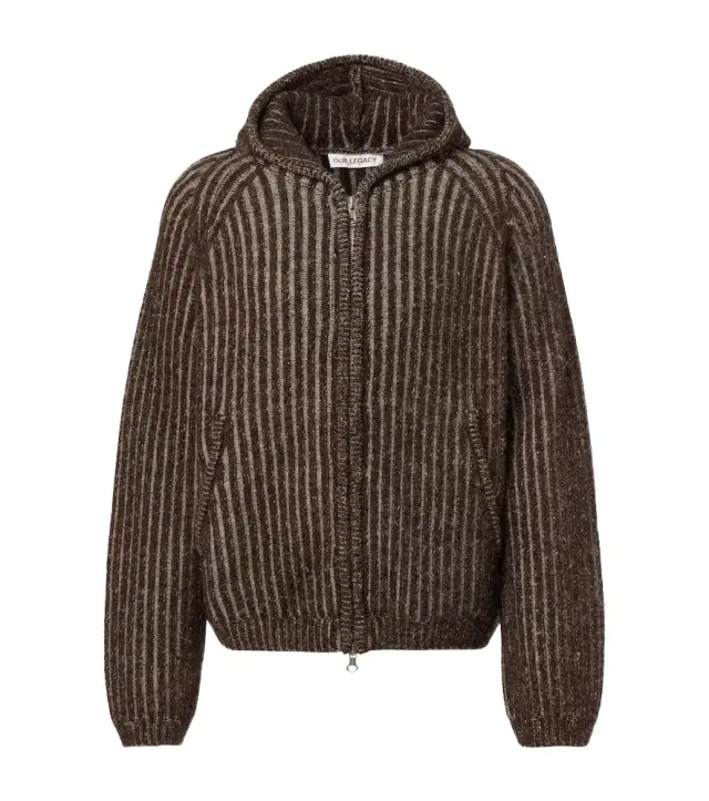 Our Legacy Level ribbed-knit wool zip-up hoodie
