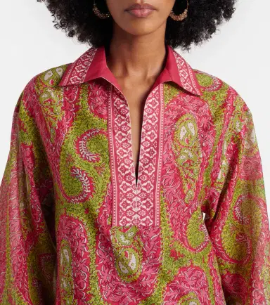 Etro Printed cotton and silk tunic | Thumbnail 4