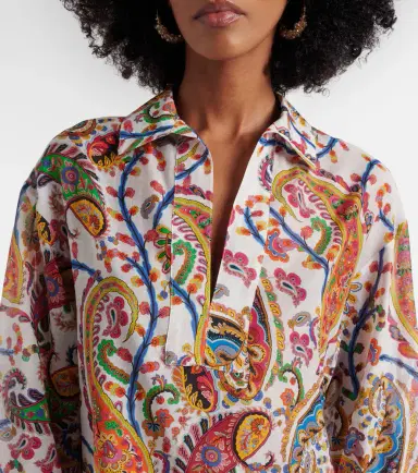 Etro Printed cotton and silk tunic | Thumbnail 4