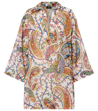 Etro Printed cotton and silk tunic | Thumbnail 1