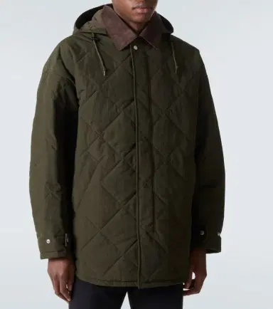 Comme des Garcons Homme Comme des Garçons Homme Corduroy-trimmed quilted hooded jacket | Thumbnail 2