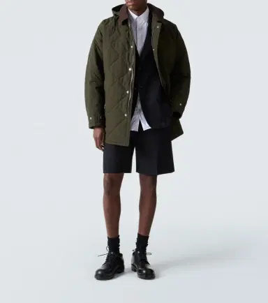 Comme des Garcons Homme Comme des Garçons Homme Corduroy-trimmed quilted hooded jacket | Thumbnail 6