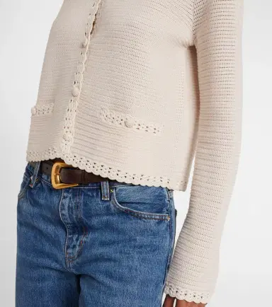 Frame Crochet-trimmed wool-blend jacket | Thumbnail 3