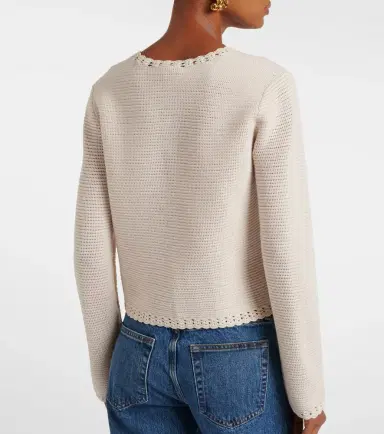 Frame Crochet-trimmed wool-blend jacket | Thumbnail 4