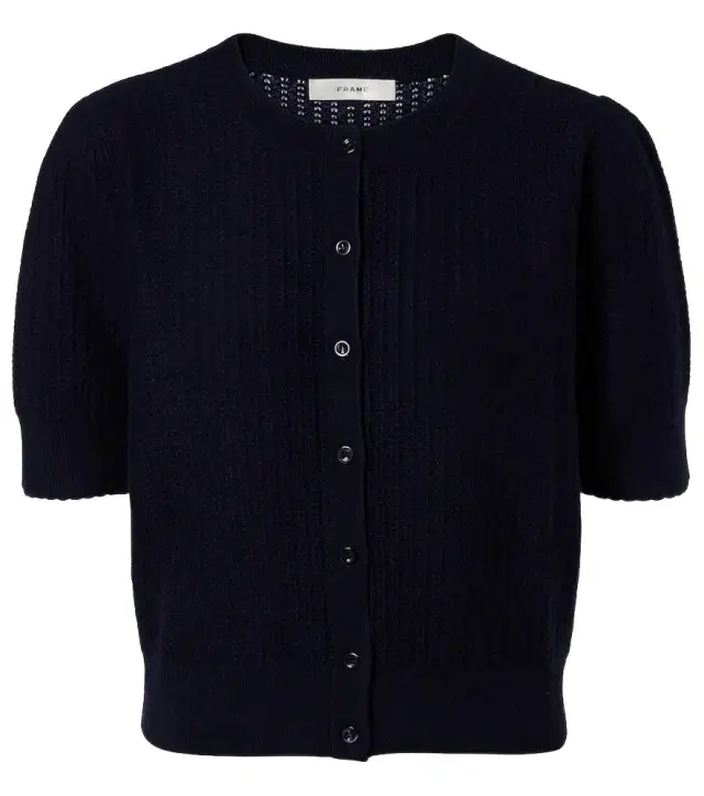 Frame Ladder pointelle cashmere cardigan