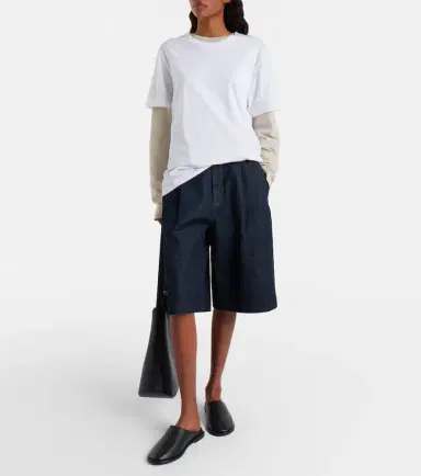 Frame Tailored low-rise denim wide-leg shorts | Thumbnail 5
