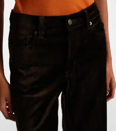 Frame Le Slim Palazzo cotton-blend velvet wide-leg pants | Thumbnail 3