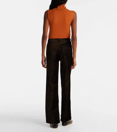 Frame Le Slim Palazzo cotton-blend velvet wide-leg pants | Thumbnail 6