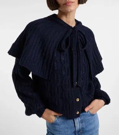 Frame Caped wool-blend cardigan | Thumbnail 3