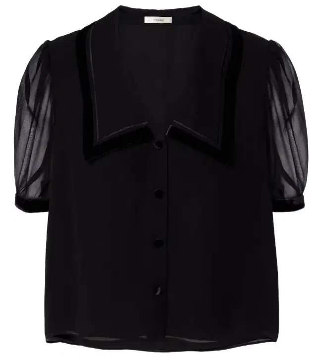 Frame Sailor velvet-trimmed silk blouse