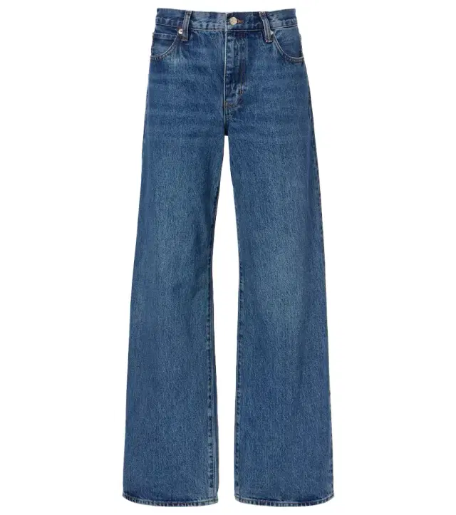 Bubble mid-rise barrel-leg jeans