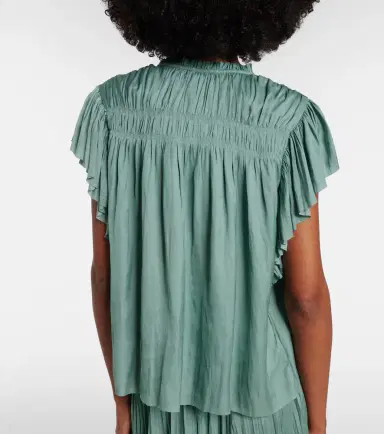 Ulla Johnson Agosta plissé satin top | Thumbnail 3