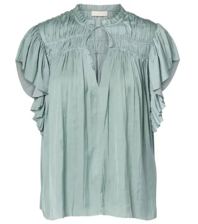 Ulla Johnson Agosta plissé satin top