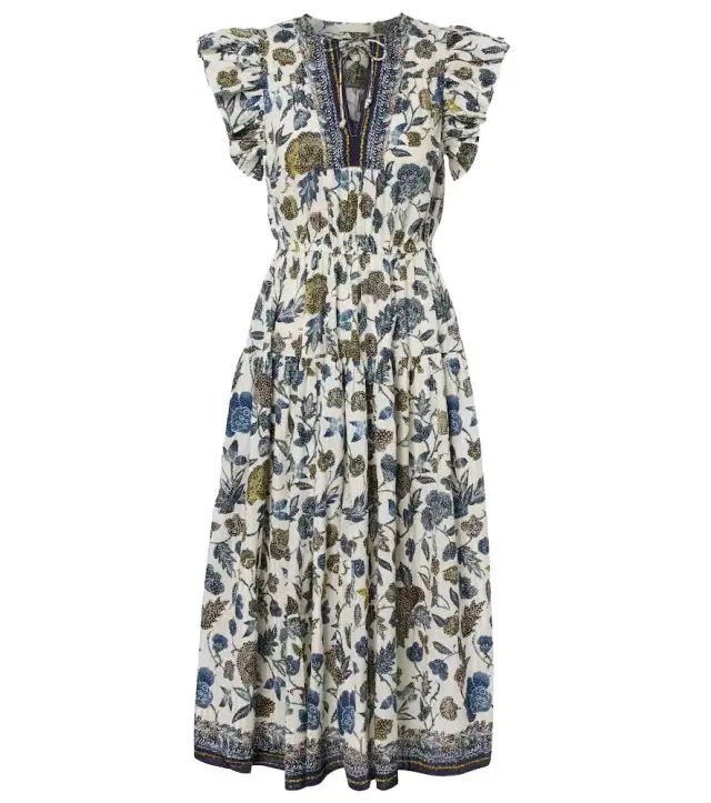 Ulla Johnson Kairi gathered cotton-blend midi dress