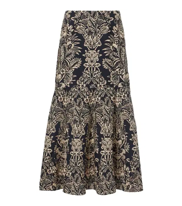 Ulla Johnson Clarisse printed cotton poplin midi skirt