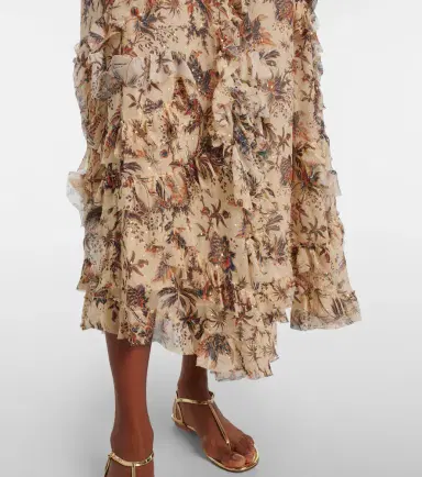 Ulla Johnson Adele printed silk-blend chiffon midi skirt | Thumbnail 3 Ulla Johnson Adele printed silk-blend chiffon midi skirt | Thumbnail 3
