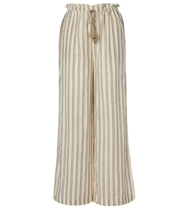 Josephine striped cotton wide-leg pants