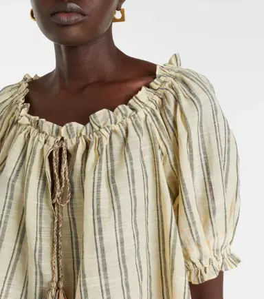 Ulla Johnson Paros striped cropped cotton top | Thumbnail 2