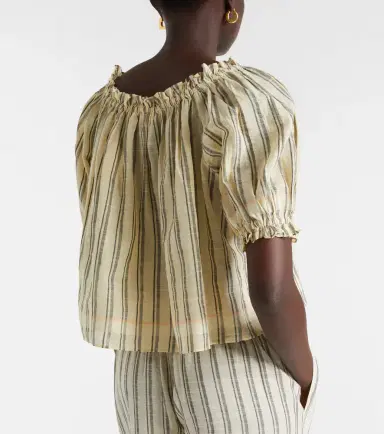Ulla Johnson Paros striped cropped cotton top | Thumbnail 5