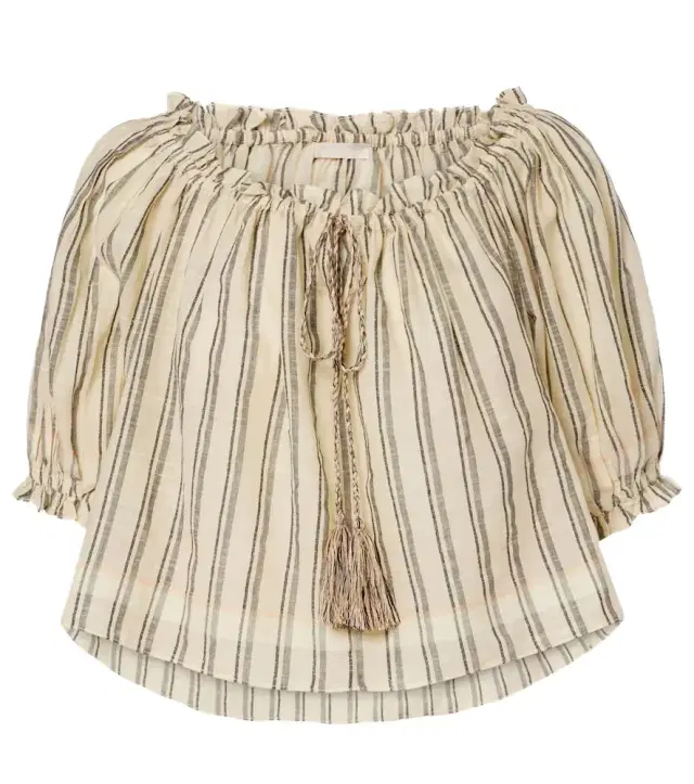 Ulla Johnson Paros striped cropped cotton top