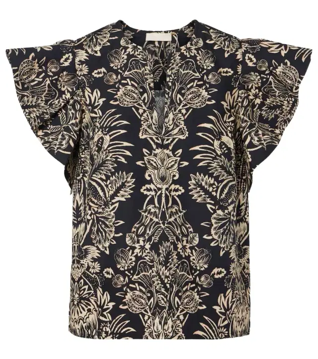 Ulla Johnson Severine printed cotton poplin top