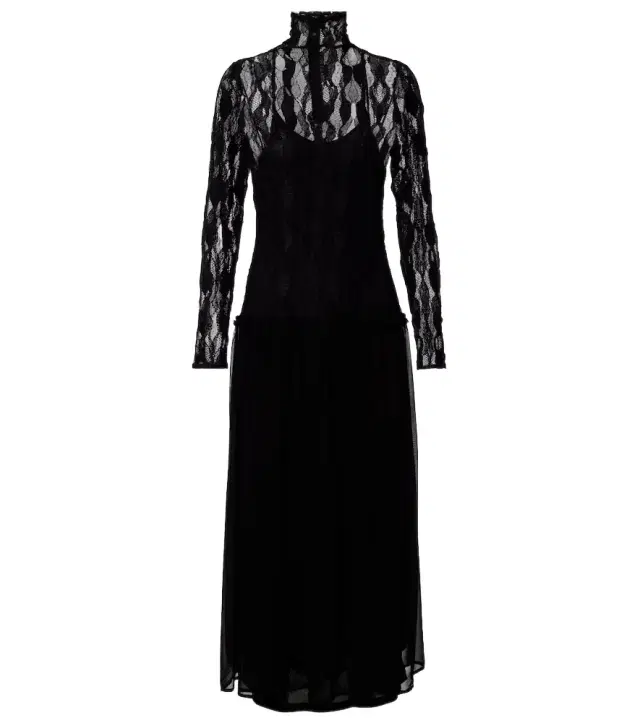 Sybil lace and chiffon maxi dress